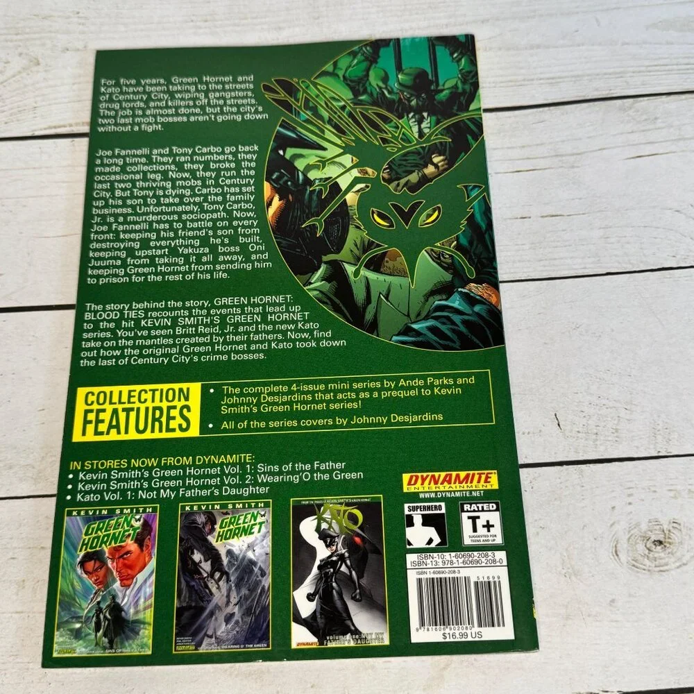 Green Hornet Blood Ties Dynamite 2011 TPB Ande Parks Johnny Desjardins 1st Print